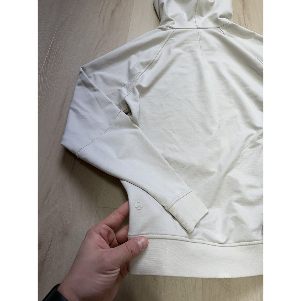 Lululemon Hoodie Women's Medium Off White Pullover Sweatshirt Scuba - Picture 5 of 7